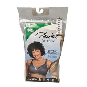 new playtex 4803 wireless 18 hour silky soft smoothing bra nude size women’s 46C